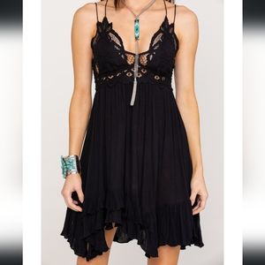 Free People womens Adella slip dress black